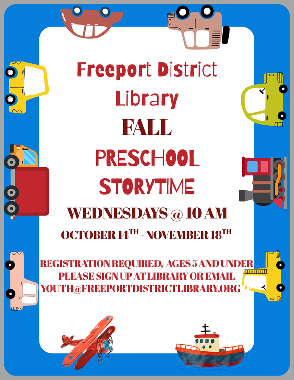 Fall 2026 Preschool Storytime